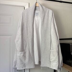DANIEL PATRICK heather grey light cotton blend shawl open front cardigan sweater